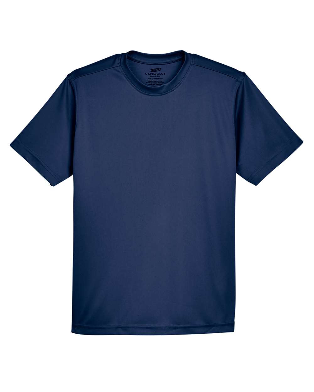 Front View of Navy Youth Cool & Dry Sport Performance Interlock T-shirt - 8420Y