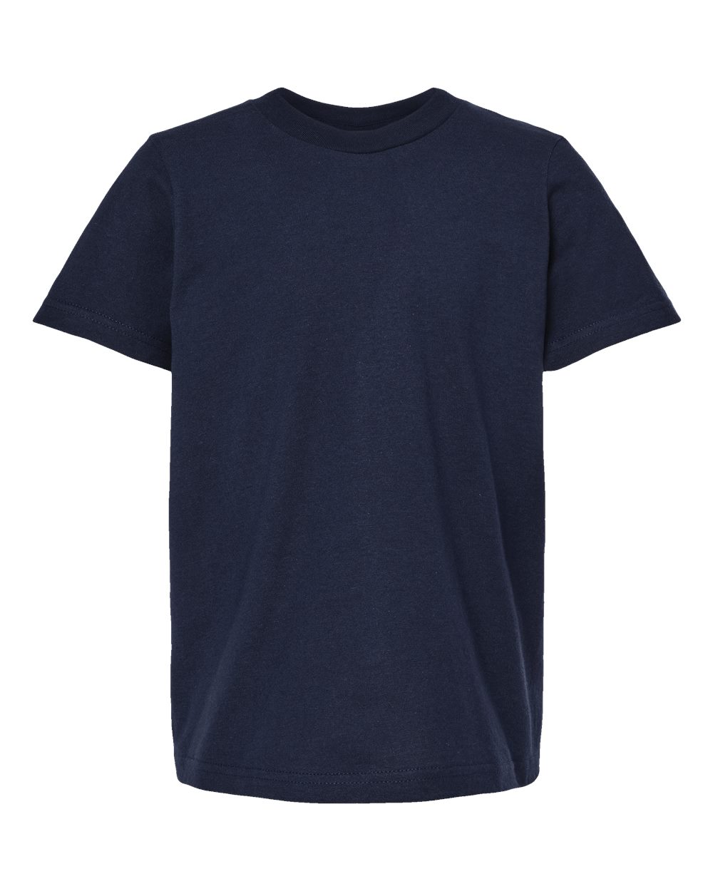 Front View of Navy Youth Fine Jersey T-Shirt - 235