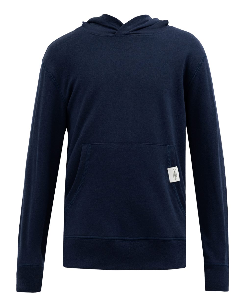 Front View of Navy Youth Hooded Sweatshirt - RCY1093