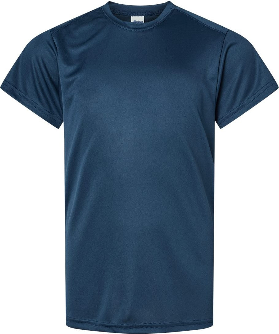 Front View of Navy Youth Islander Performance T-Shirt - 208Y