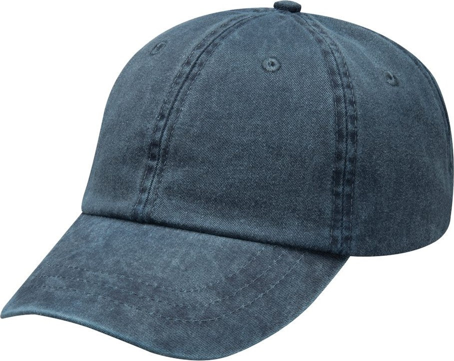 Front View of Navy Youth Pigment-Dyed Cap - KO101