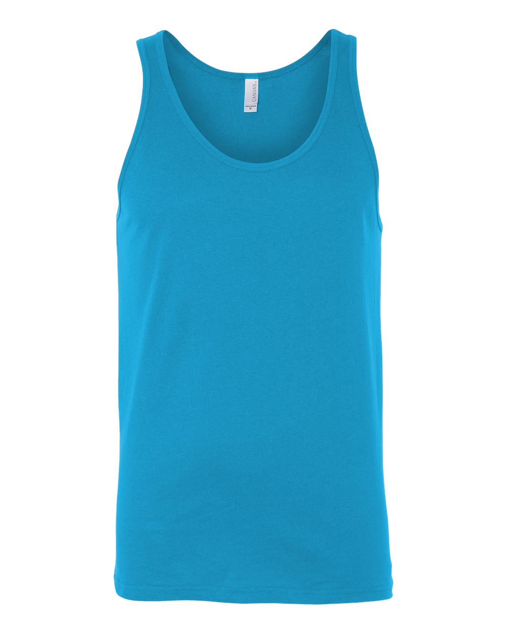 Front View of Neon Blue Heather CVC Tank - 3480CVC