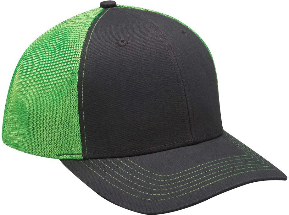 Front View of Neon Green Prodigy Cap - PR102