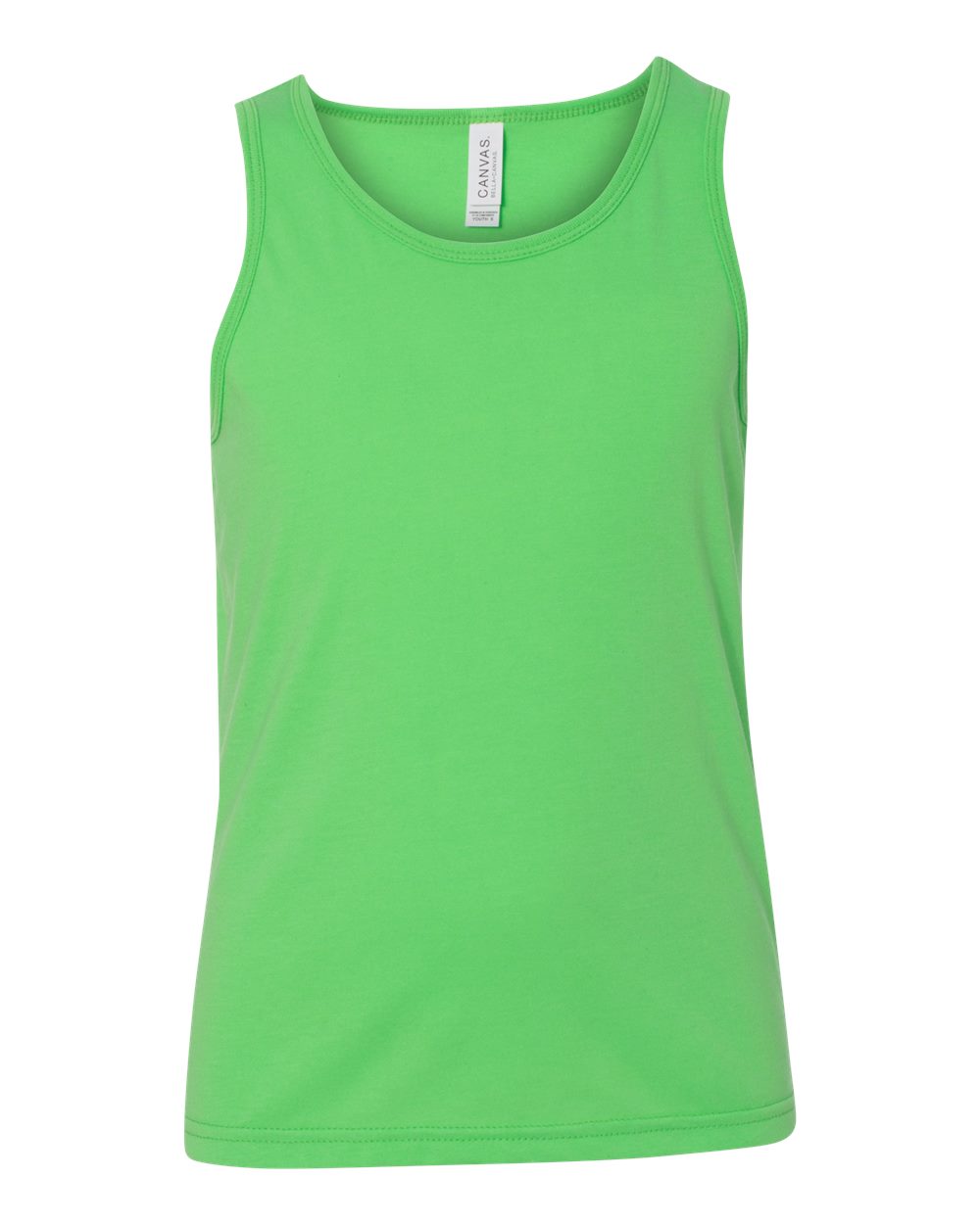 Front View of Neon Green Youth Jersey Tank - 3480Y