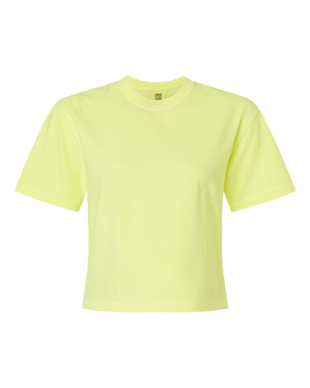 Front View of Neon Lemon Women's Heavyweight Boxy T-Shirt - 3023CL