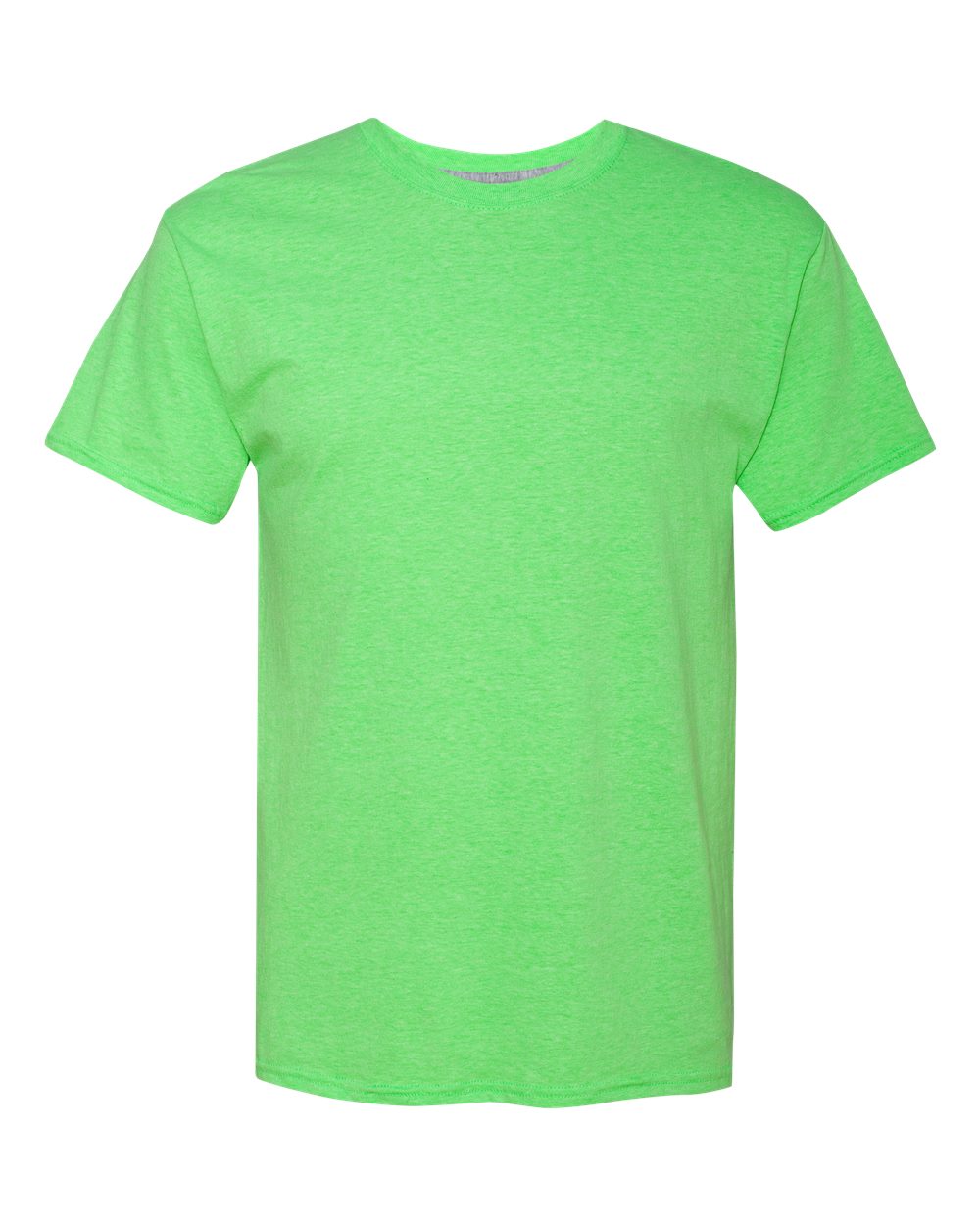 Front View of Neon Lime Heather X-Temp® Performance T-Shirt - 4200