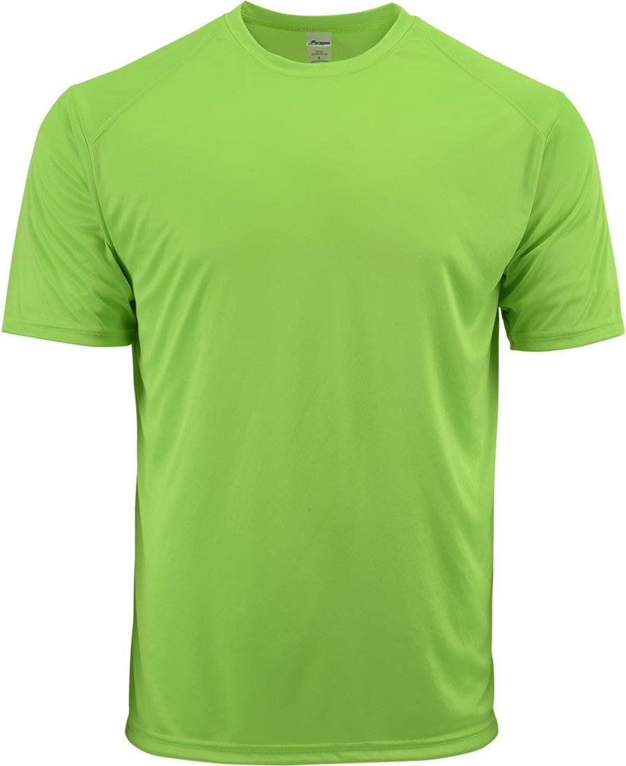 Front View of Neon Lime Youth Islander Performance T-Shirt - 208Y