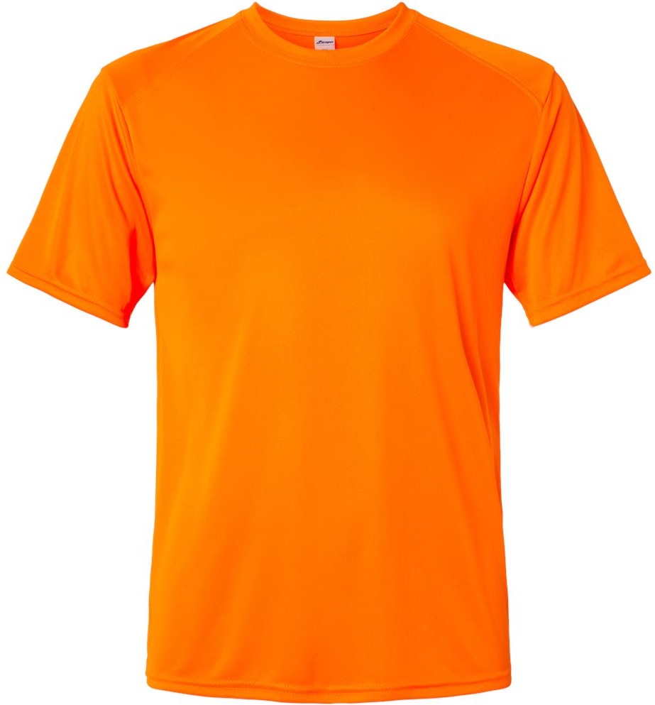 Front View of Neon Orange Islander Performance T-Shirt - 200