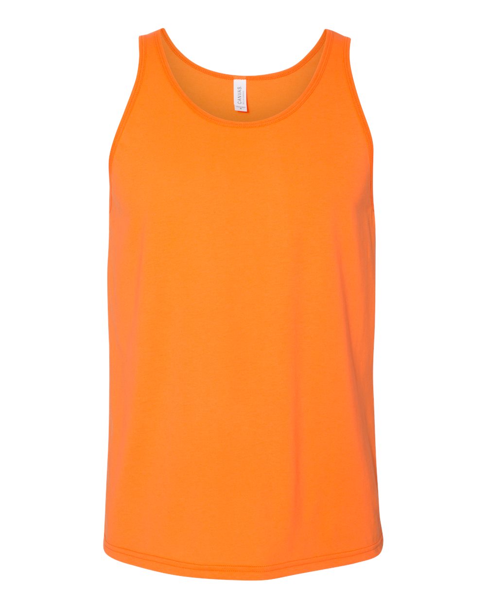 Front View of Neon Orange Jersey Tank - 3480