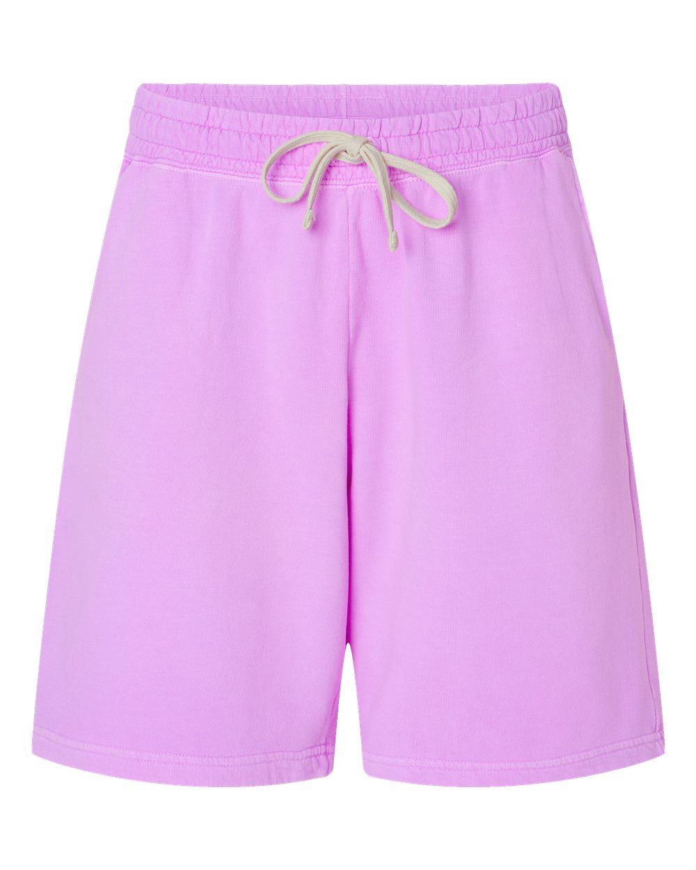 Front View of Neon Violet Garment-Dyed Lightweight Fleece Sweat Shorts - 1468