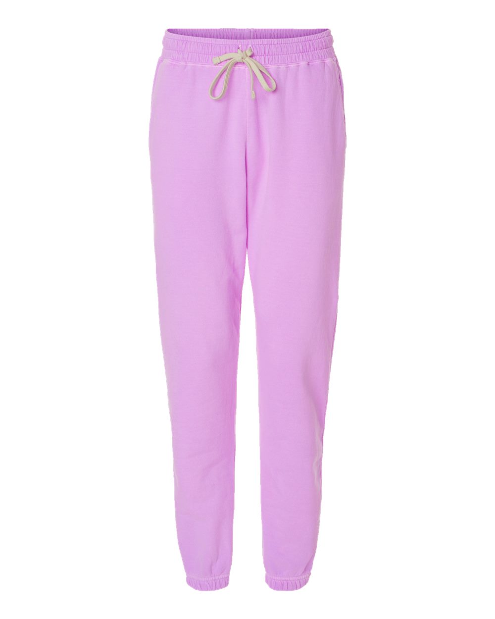 Front View of Neon Violet Garment-Dyed Lightweight Fleece Sweatpants - 1469
