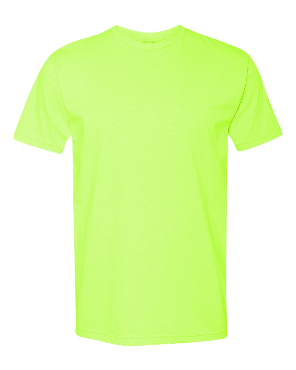 Front View of Neon Yellow CVC T-Shirt - 6210