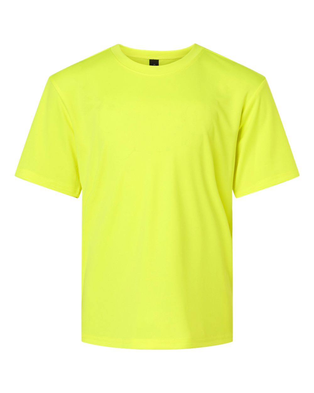 Front View of Neon Yellow Pro-Lock Youth Performance T-Shirt - 48000Y