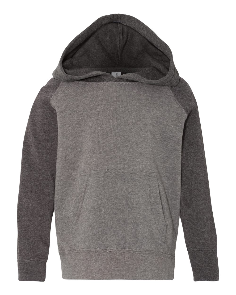 Front View of Nickel/ Carbon Toddler Special Blend Hooded Raglan Sweatshirt - PRM10TSB
