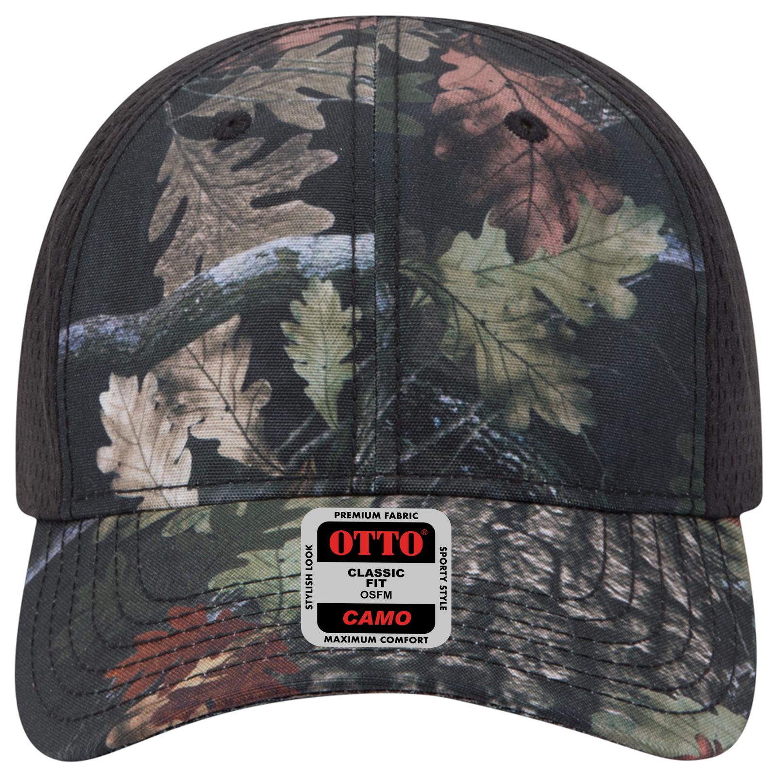 Right View of NP0303 - Blk/Blk OTTO CAP Camouflage 6 Panel Low Profile Baseball Cap