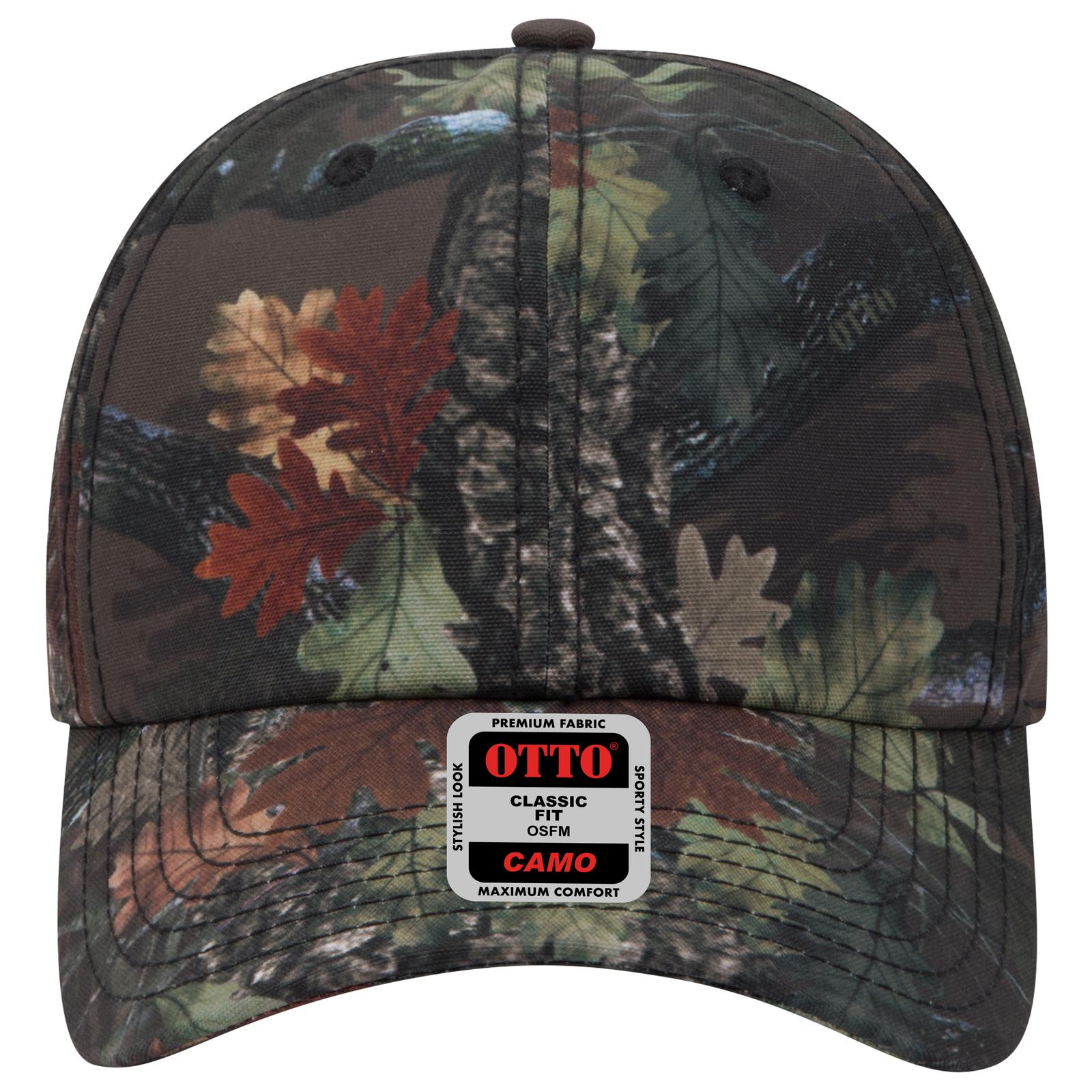 Front View of NP39 - Nature Pattern/D. Brn OTTO CAP Camouflage 6 Panel Low Profile Baseball Cap
