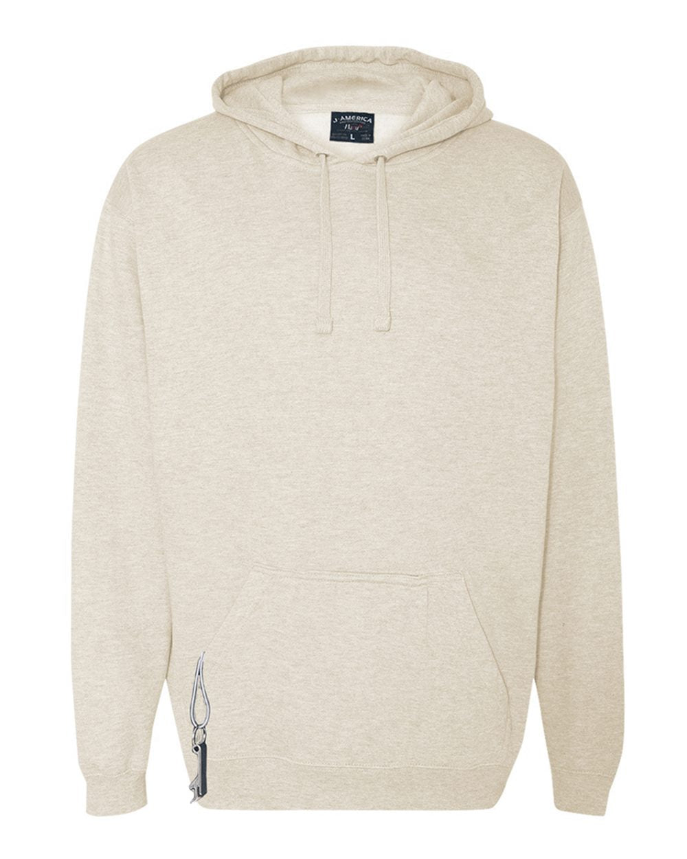 Front View of Oatmeal Heather Tailgate Hooded Sweatshirt - 8815