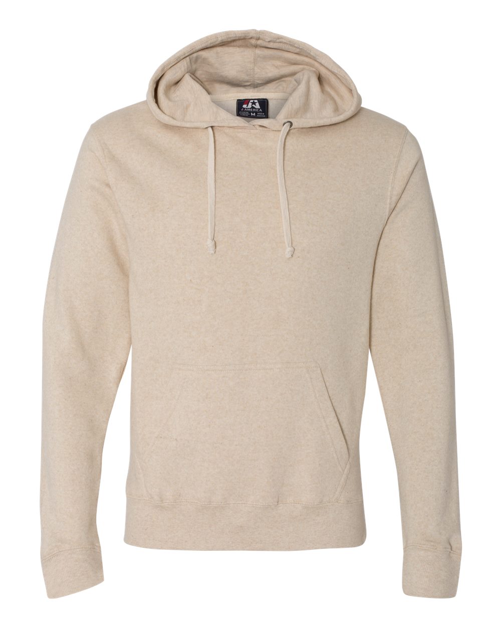 Front View of Oatmeal Triblend Triblend Fleece Hooded Sweatshirt - 8871