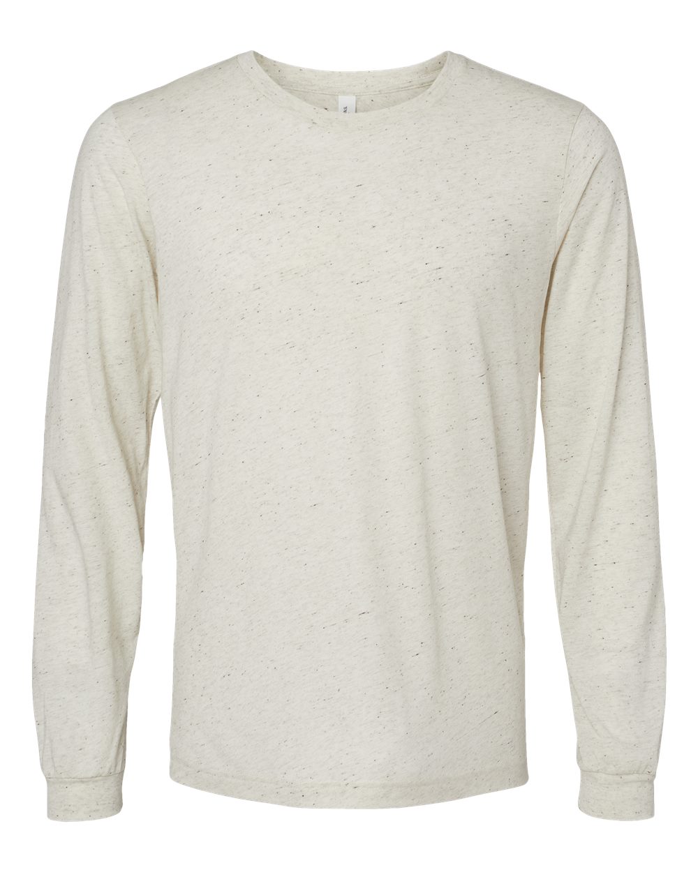 Front View of Oatmeal Triblend Triblend Long Sleeve Tee - 3513