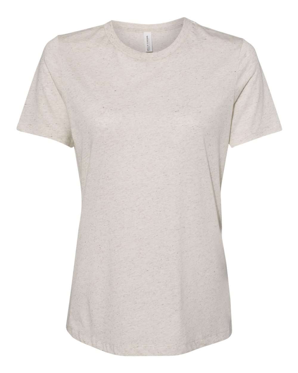 Front View of Oatmeal Triblend Women’s Relaxed Fit Triblend Tee - 6413