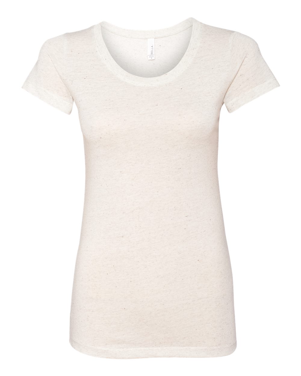 Front View of Oatmeal Triblend Women's Triblend Tee - 8413