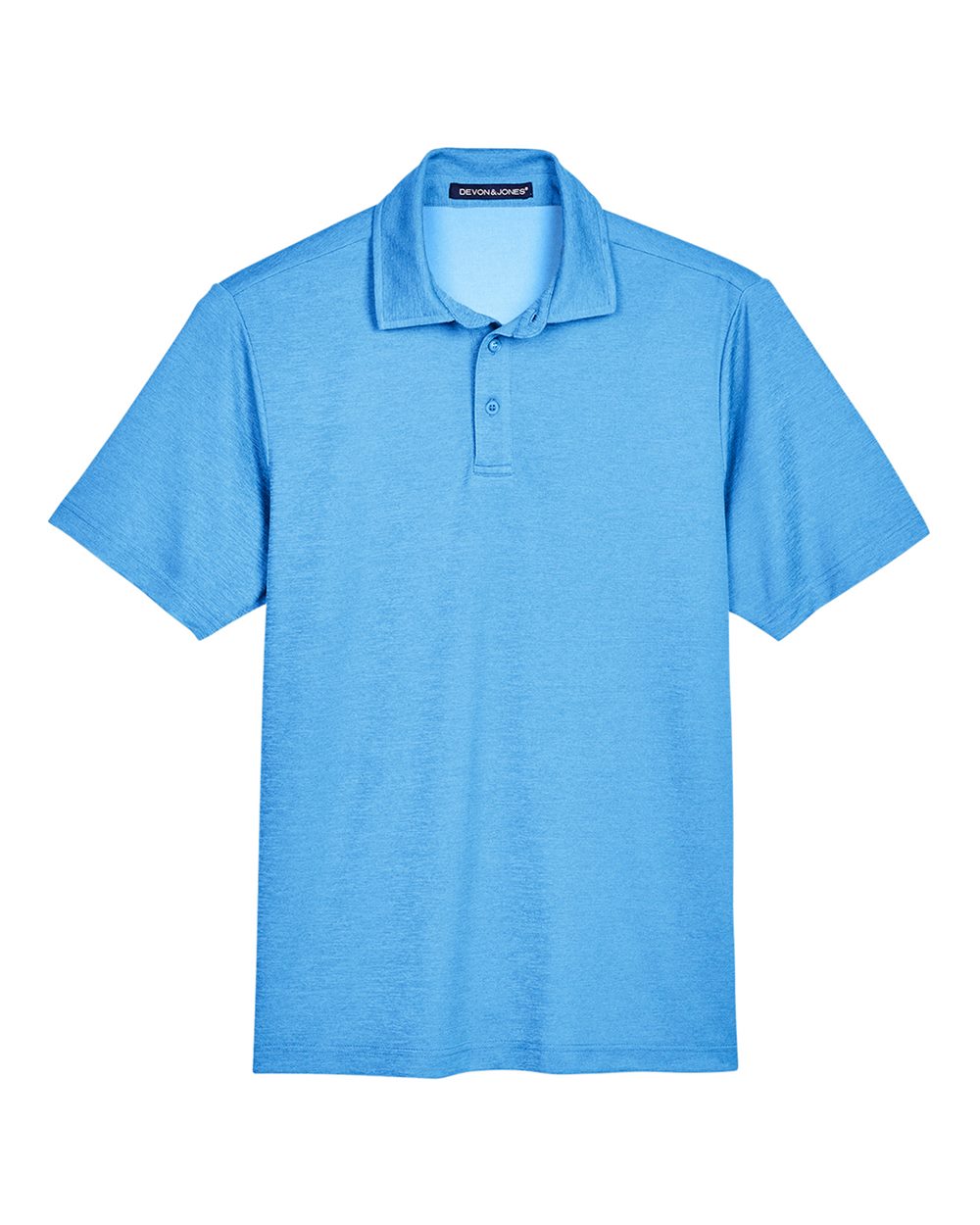 Front View of Ocean Blue Heather Men's CrownLux Performance® Address Mélange Polo - DG22