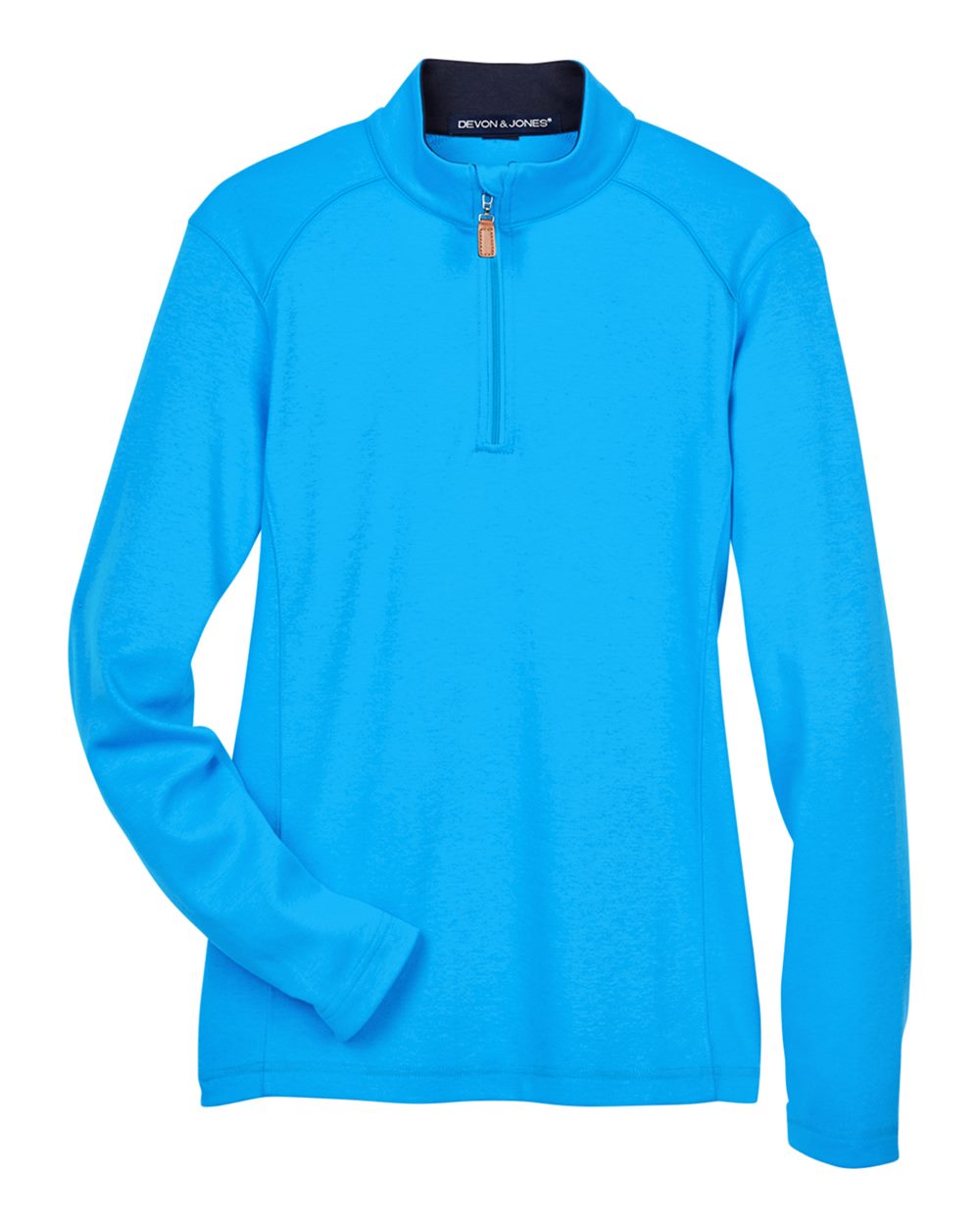 Front View of Ocean Blue/ Navy/ Ocean Blue Women's DRYTEC20™ Performance Quarter-Zip Pullover - DG479W
