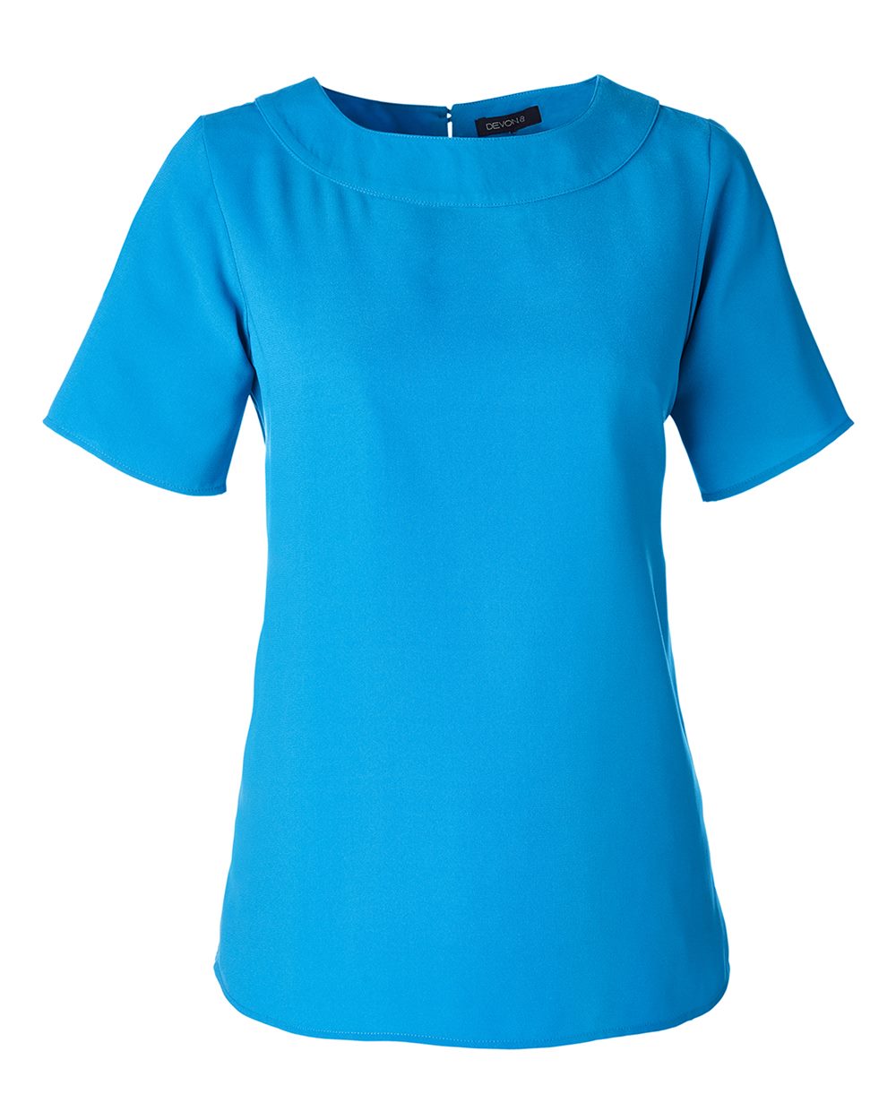 Front View of Ocean Blue Women's Perfect Fit™ Boat Neck Blouse - DP613W