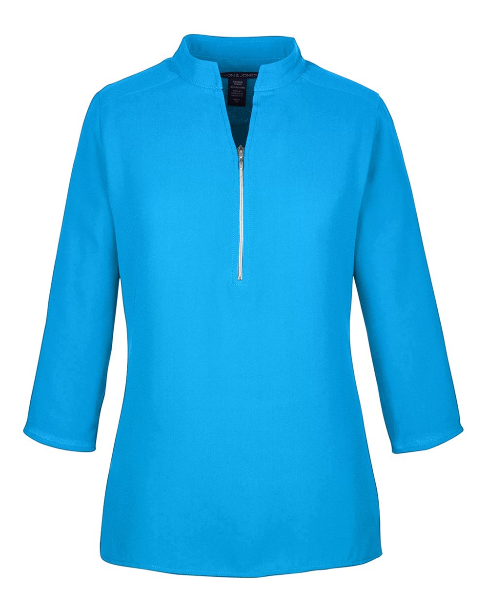 Front View of Ocean Blue Women's Perfect Fit™  Three-Quarter Sleeve Crepe Tunic - DP611W