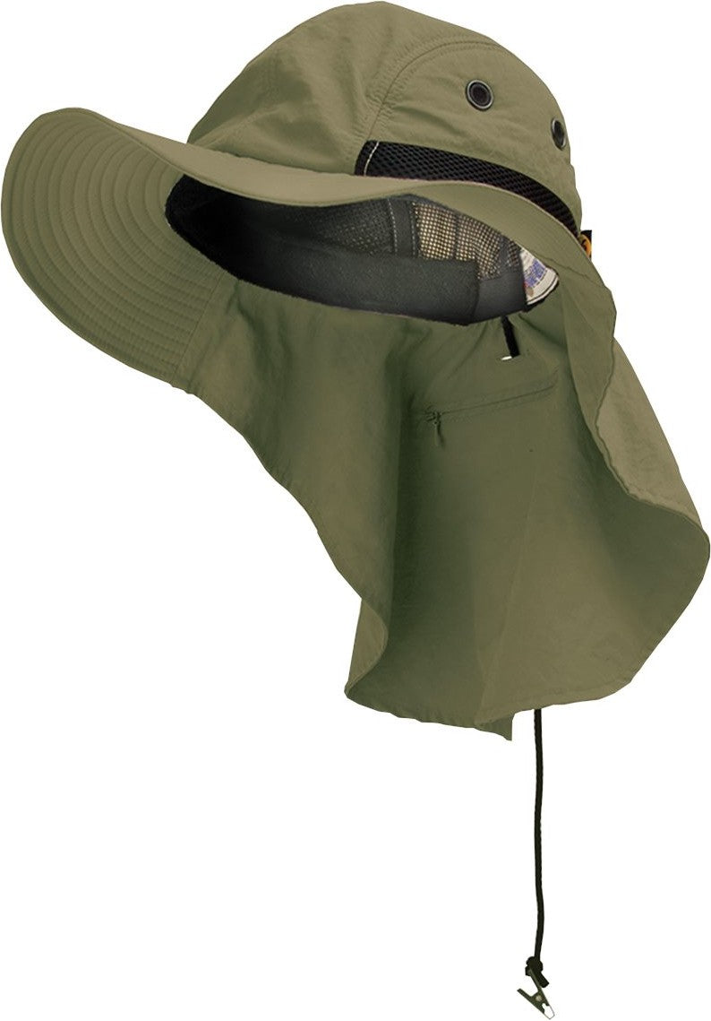 Front View of Olive/ Black Extreme Conditions Neck Cap - XCM101