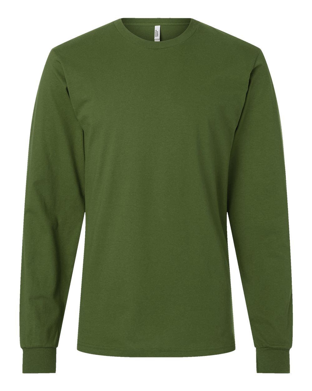 Front View of Olive Fine Jersey Long Sleeve Tee - 2007