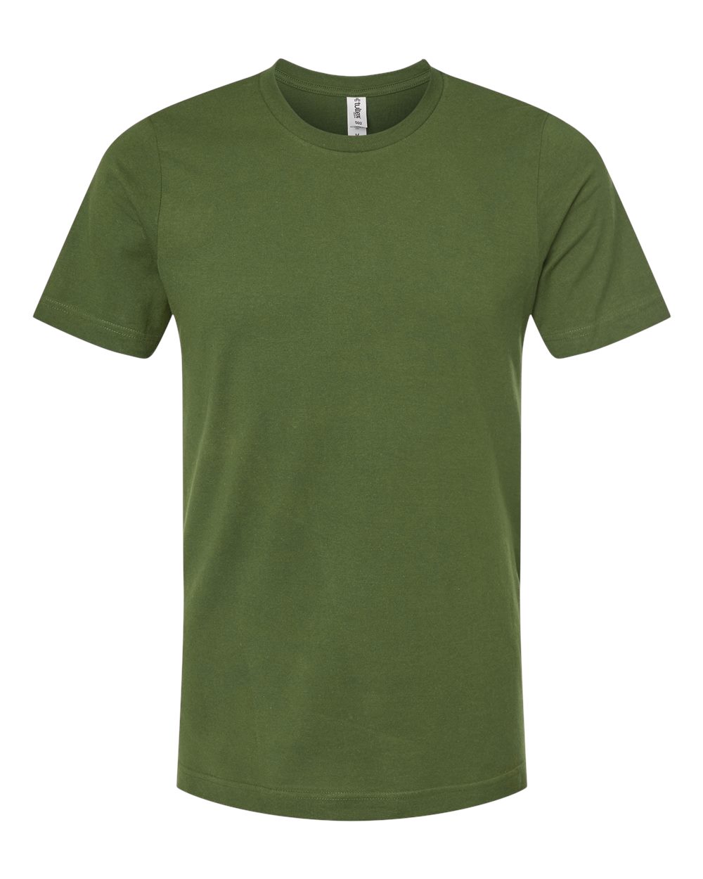 Front View of Olive Green Combed Cotton T-Shirt - 602