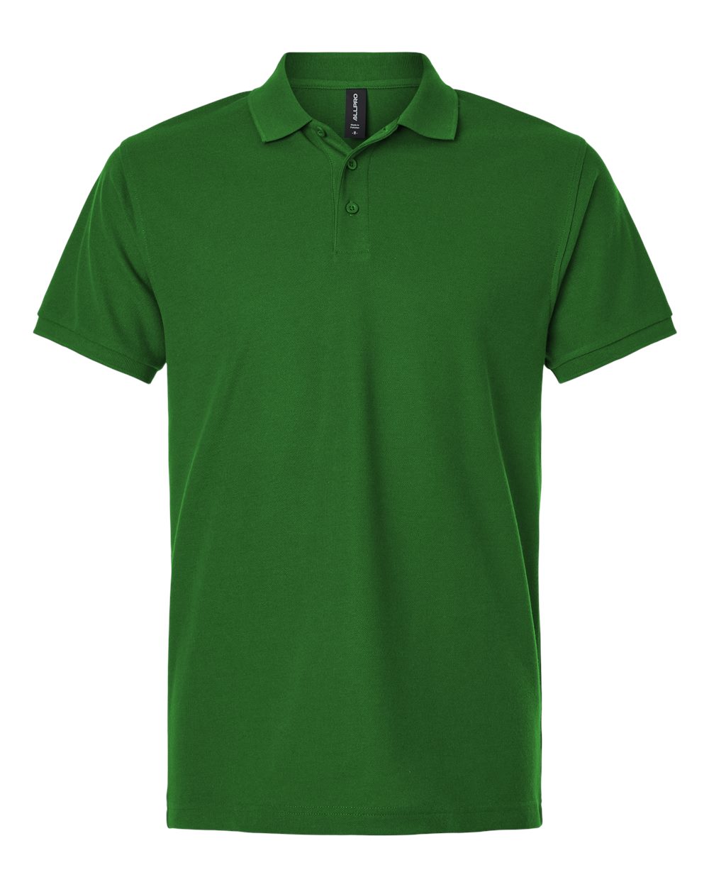 Front View of Olive Green Pique Polo - 62800