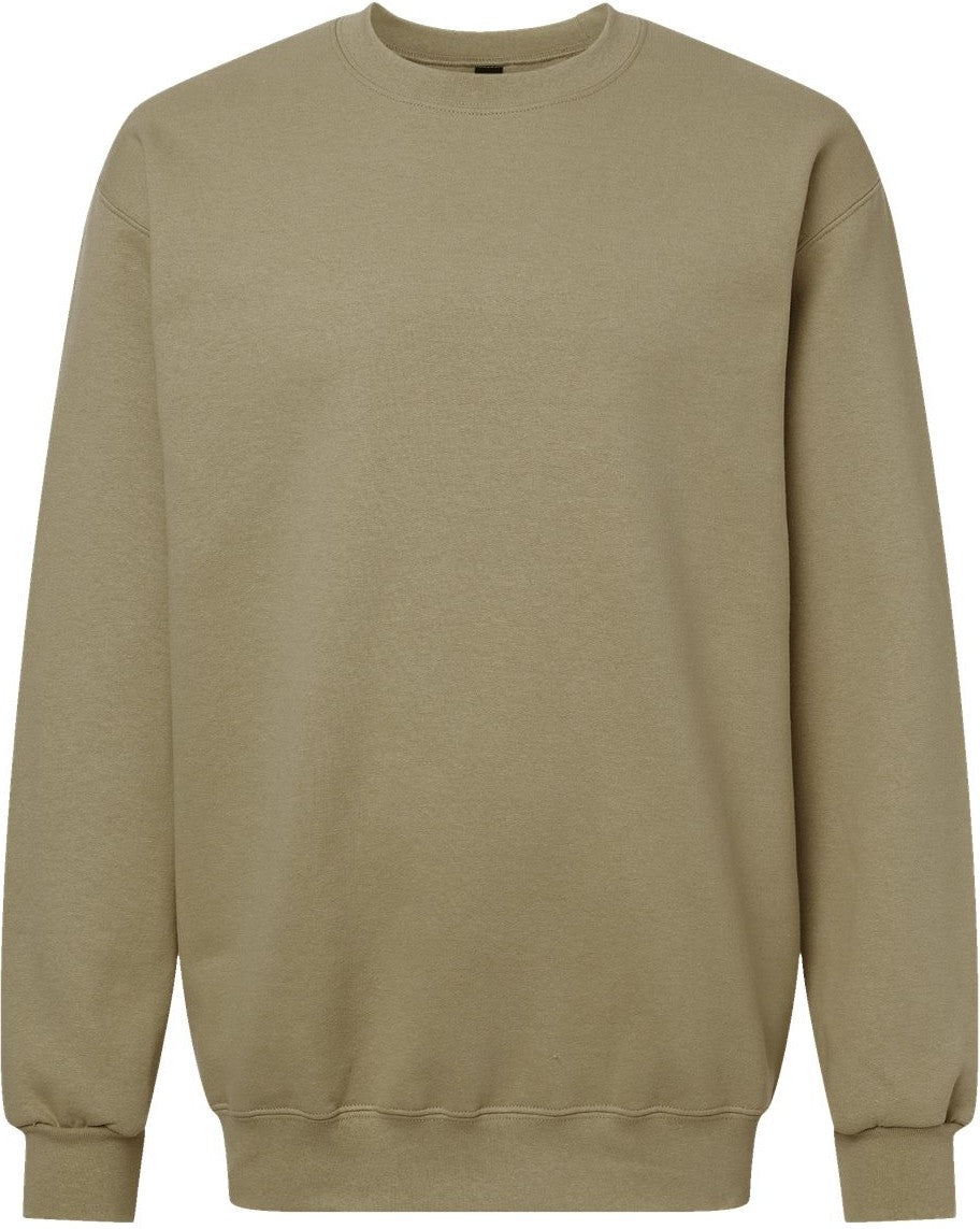 Front View of Olive Hammer™ Maxweight Crewneck Sweatshirt - 19000