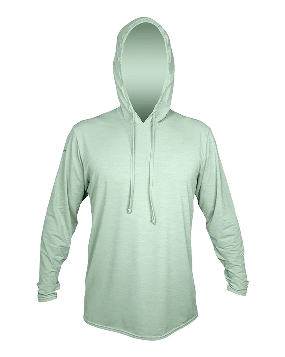 Front View of Olive Heathered Low Pro Tech Hooded Long Sleeve T-Shirt - MVLPRH8