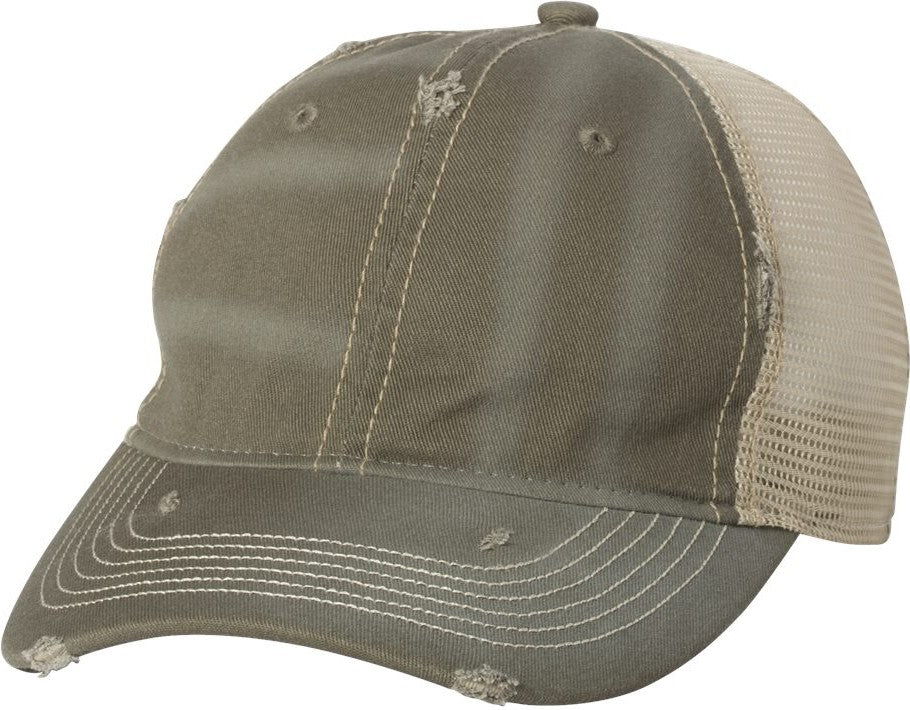 Olive/ Khaki Bounty Dirty-Washed Mesh-Back Cap - 3150