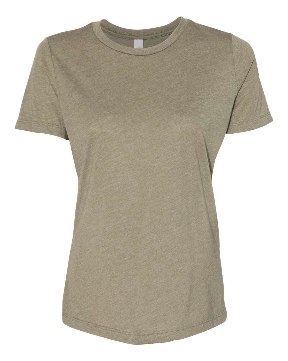 Front View of Olive Triblend Women’s Relaxed Fit Triblend Tee - 6413