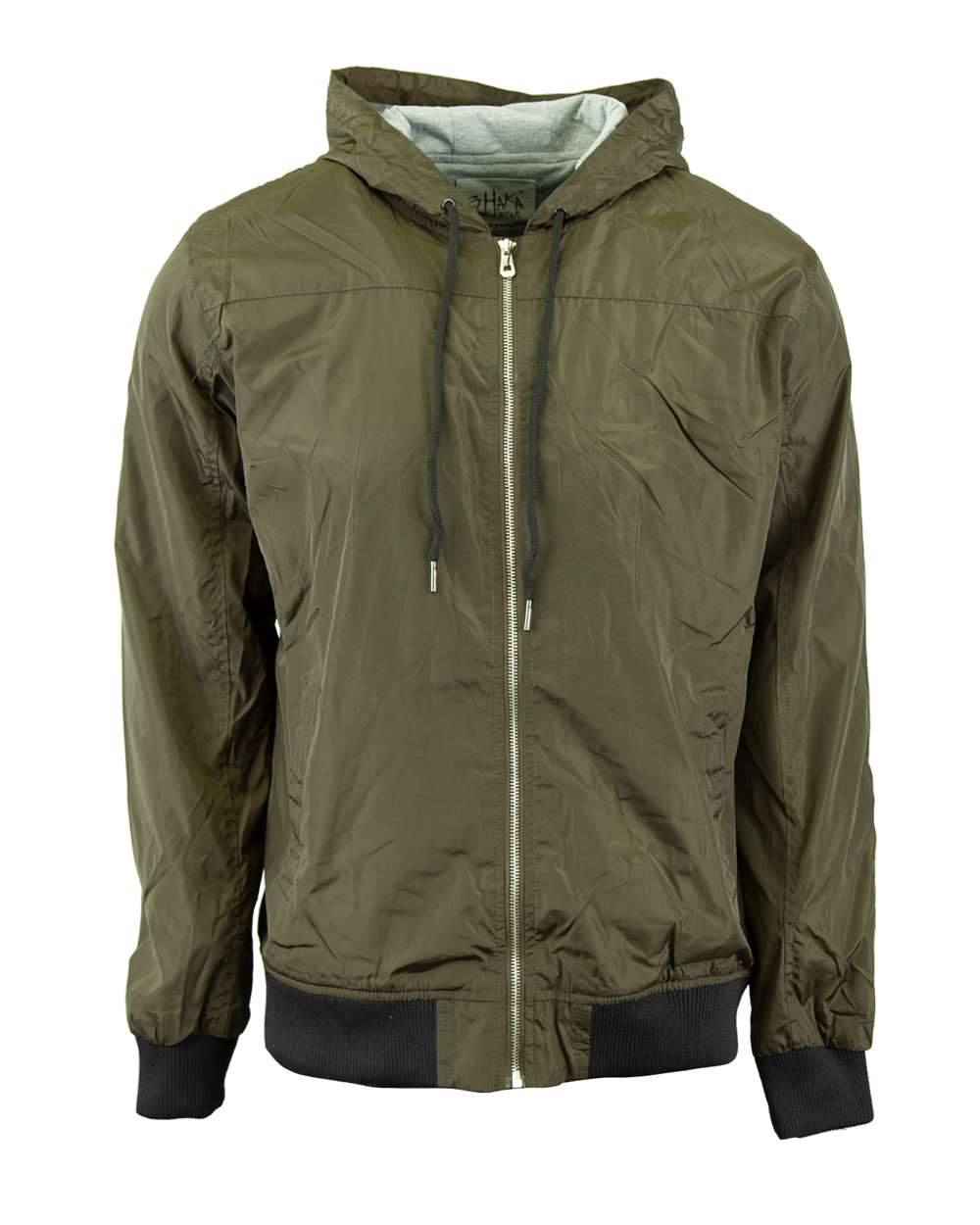 Front View of Olive Windbreaker Jacket - SHWBJ