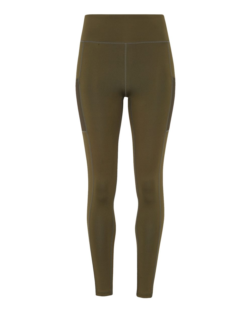 Front View of Olive Women's Mesh Pocket Danica Leggings - TD304