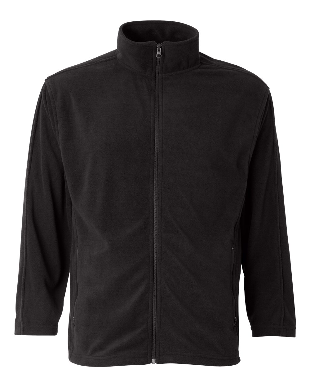 Front View of Onyx Black Microfleece Full-Zip Jacket - 3301