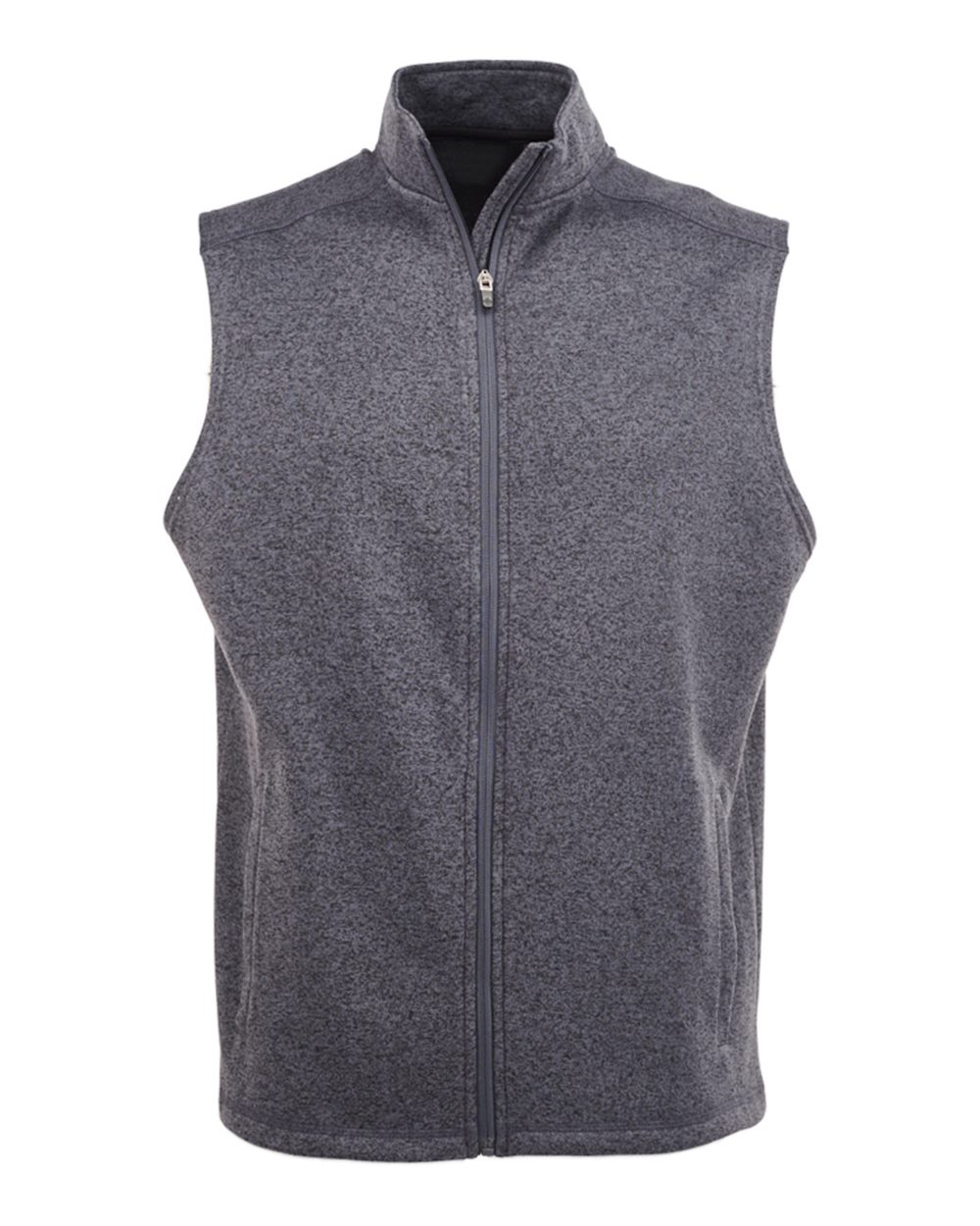 Front View of Onyx Fleck Cosmic Fleece Vest - 8631