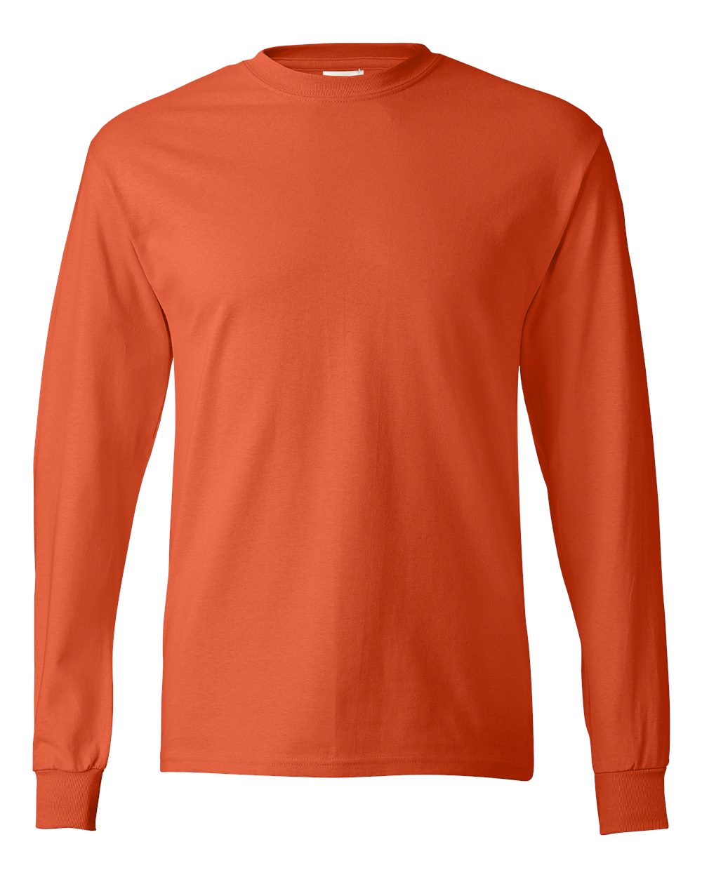 Front View of Orange Authentic Long Sleeve T-Shirt - 5586