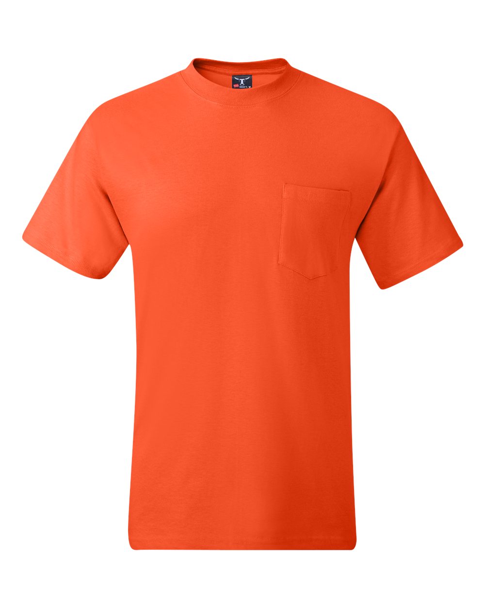 Front View of Orange Beefy-T® Pocket T-Shirt - 5190