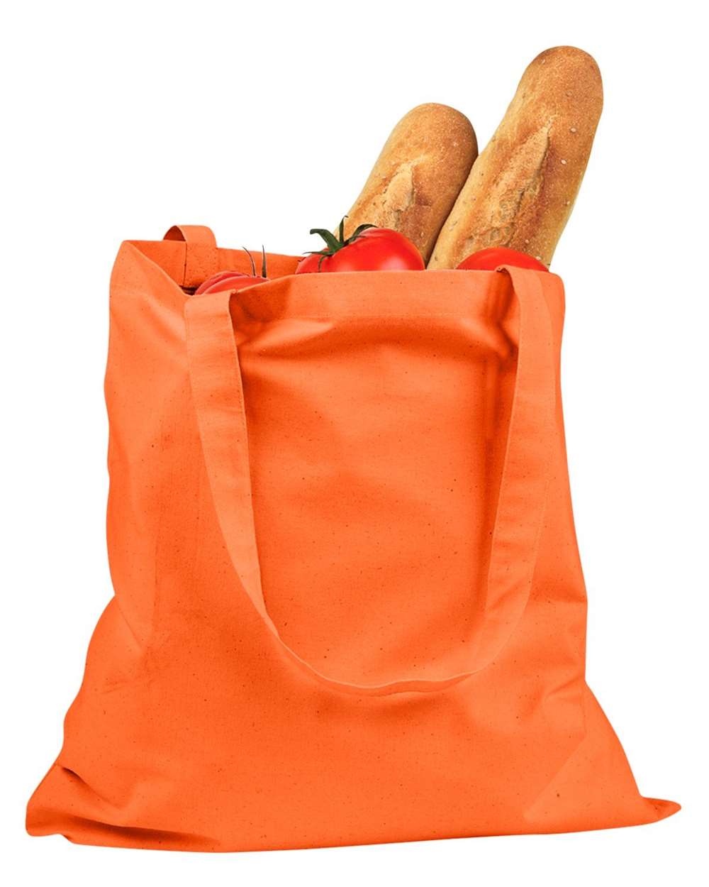 Front View of Orange Canvas Promo Tote - BE007
