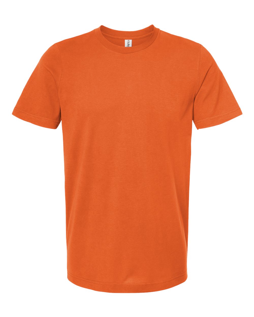 Front View of Orange Combed Cotton T-Shirt - 602