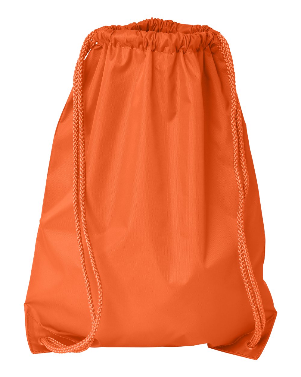 Front View of Orange Drawstring Pack with DUROcord - 8881