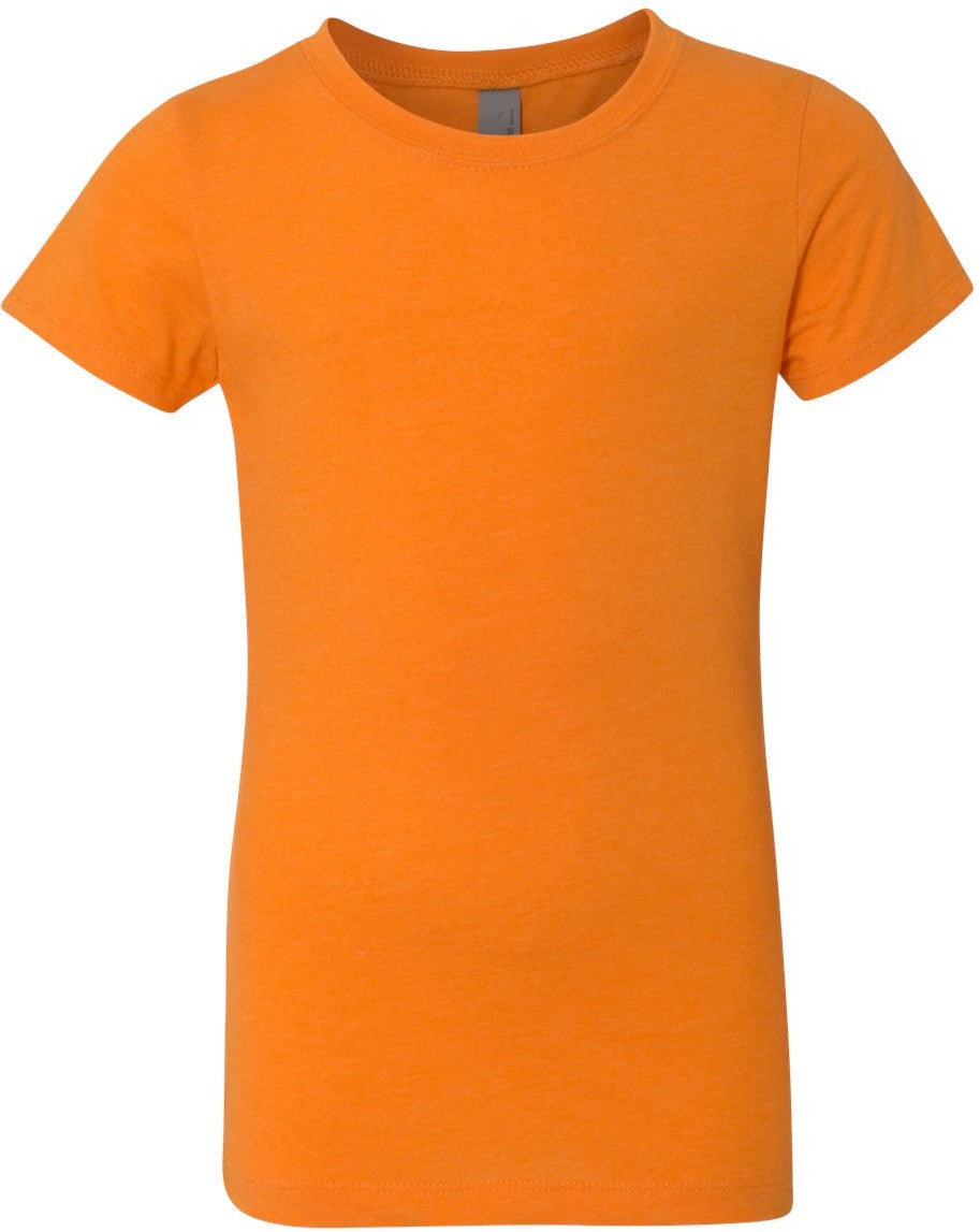 Front View of Orange Girls’ CVC Princess T-Shirt - 3712