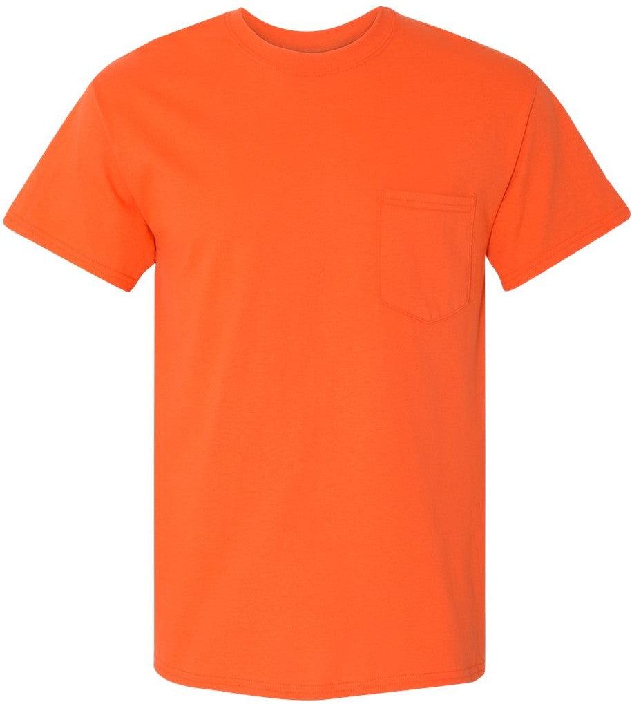 Front View of Orange Heavy Cotton™ Pocket T-Shirt - 5300