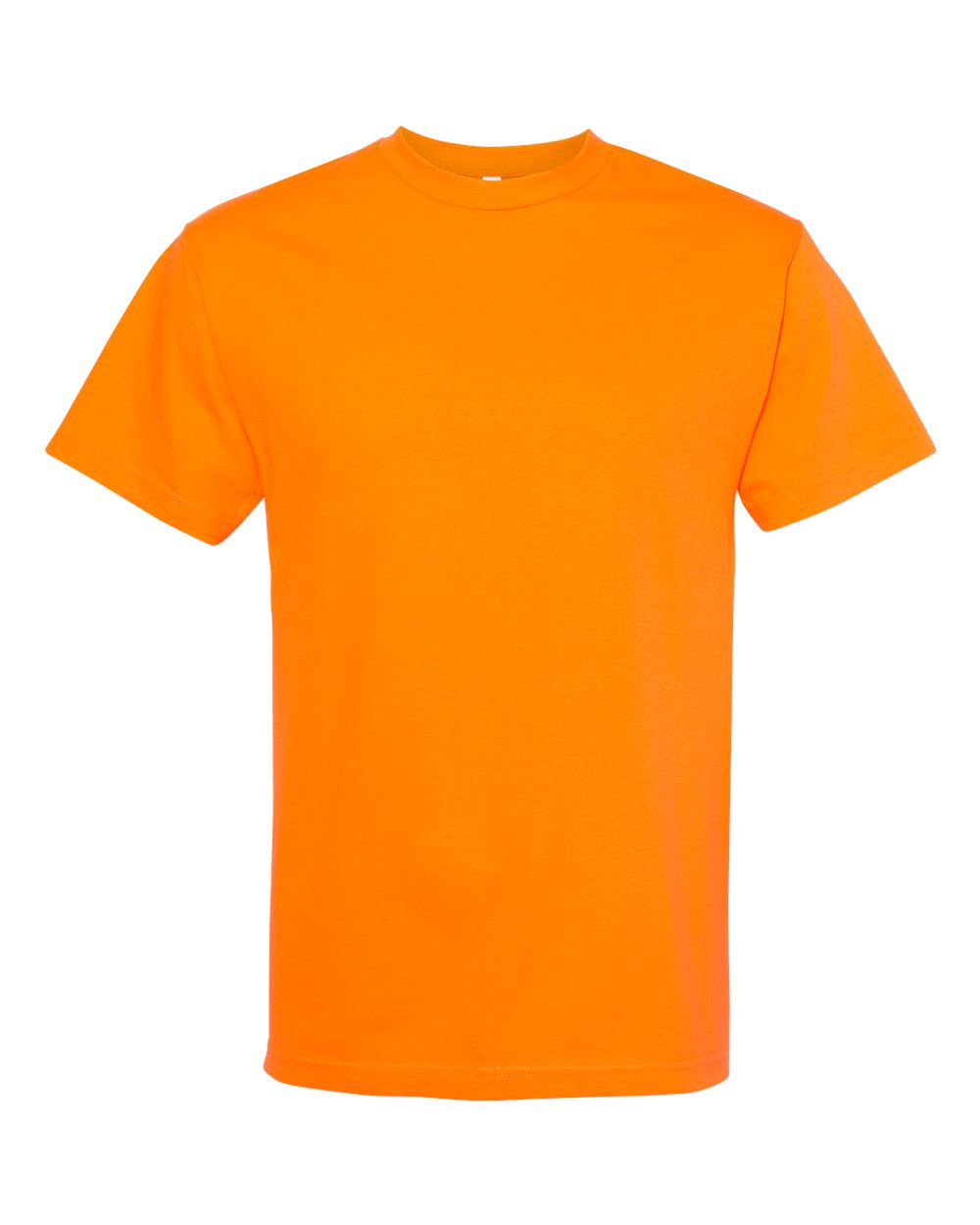 Front View of Orange Heavyweight Cotton Tee - 1301