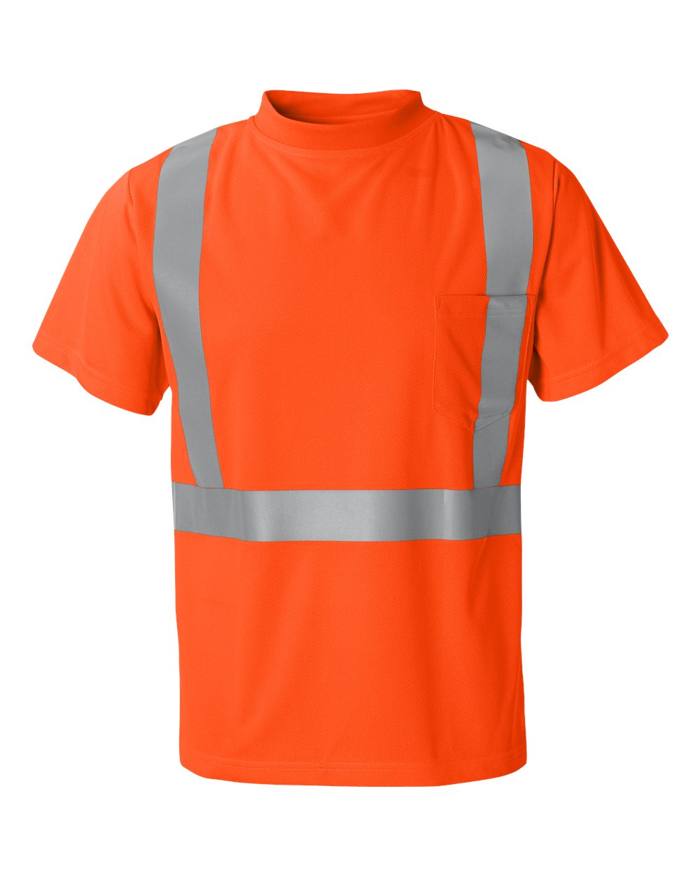 Front View of Orange High-Performance Microfiber T-Shirt - 9110-9111